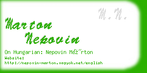 marton nepovin business card